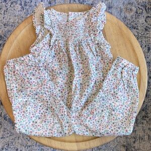 Carter’s - Little Planet- Floral Smocked Jumpsuit - Pink & Green